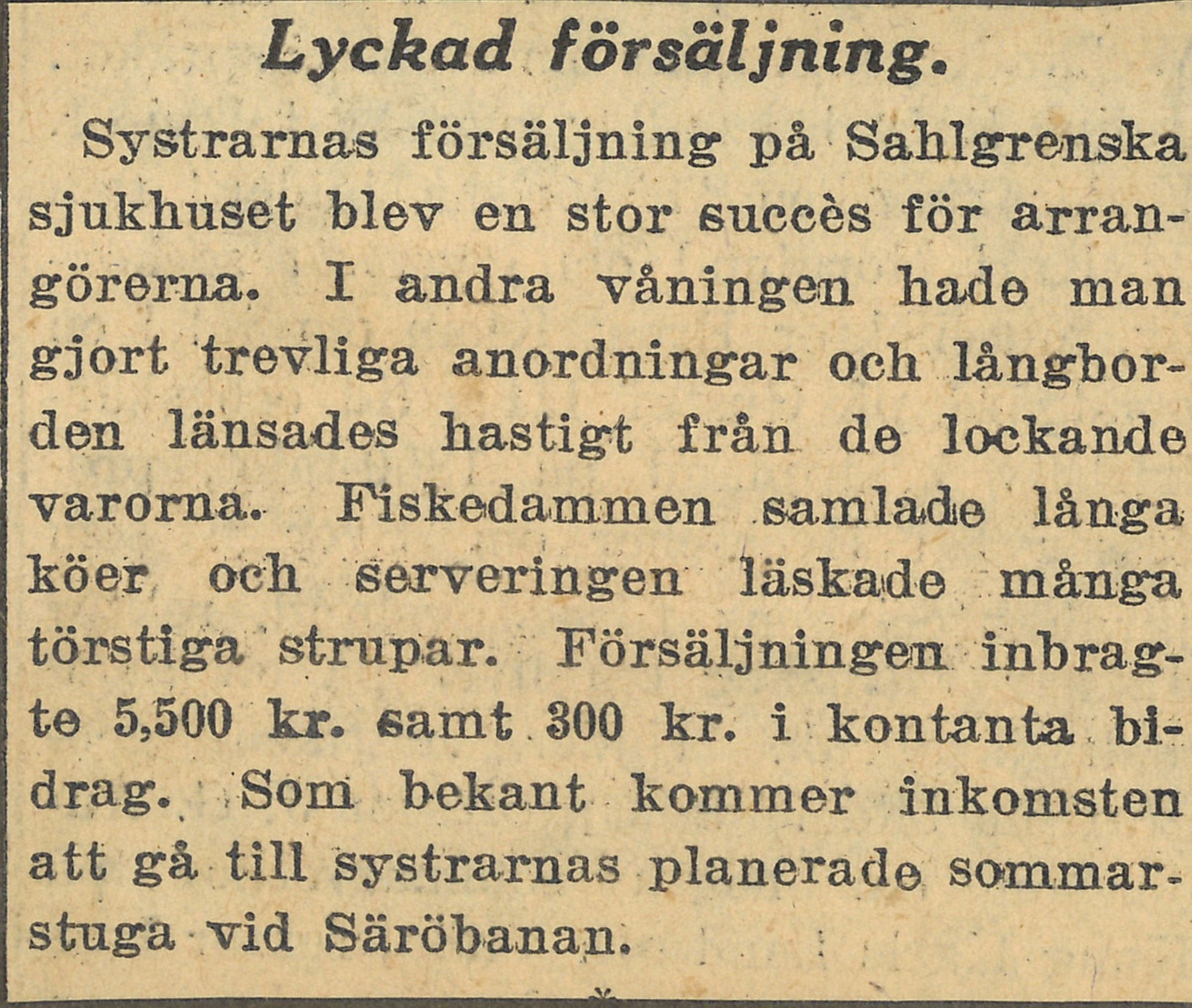 Ett skannat fotografi av ett tidningsurklipp.
                    