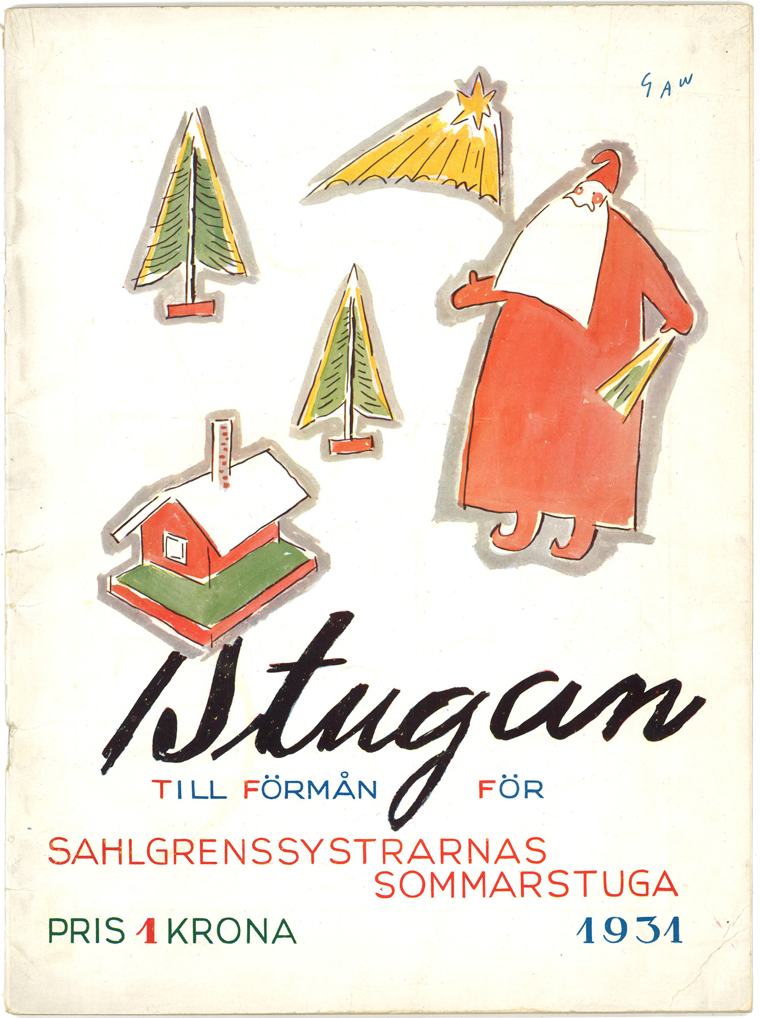 Tidningens omslag Ett skannat fotografi av omslaget till Sahlgrenskasystrarnas jultidning.